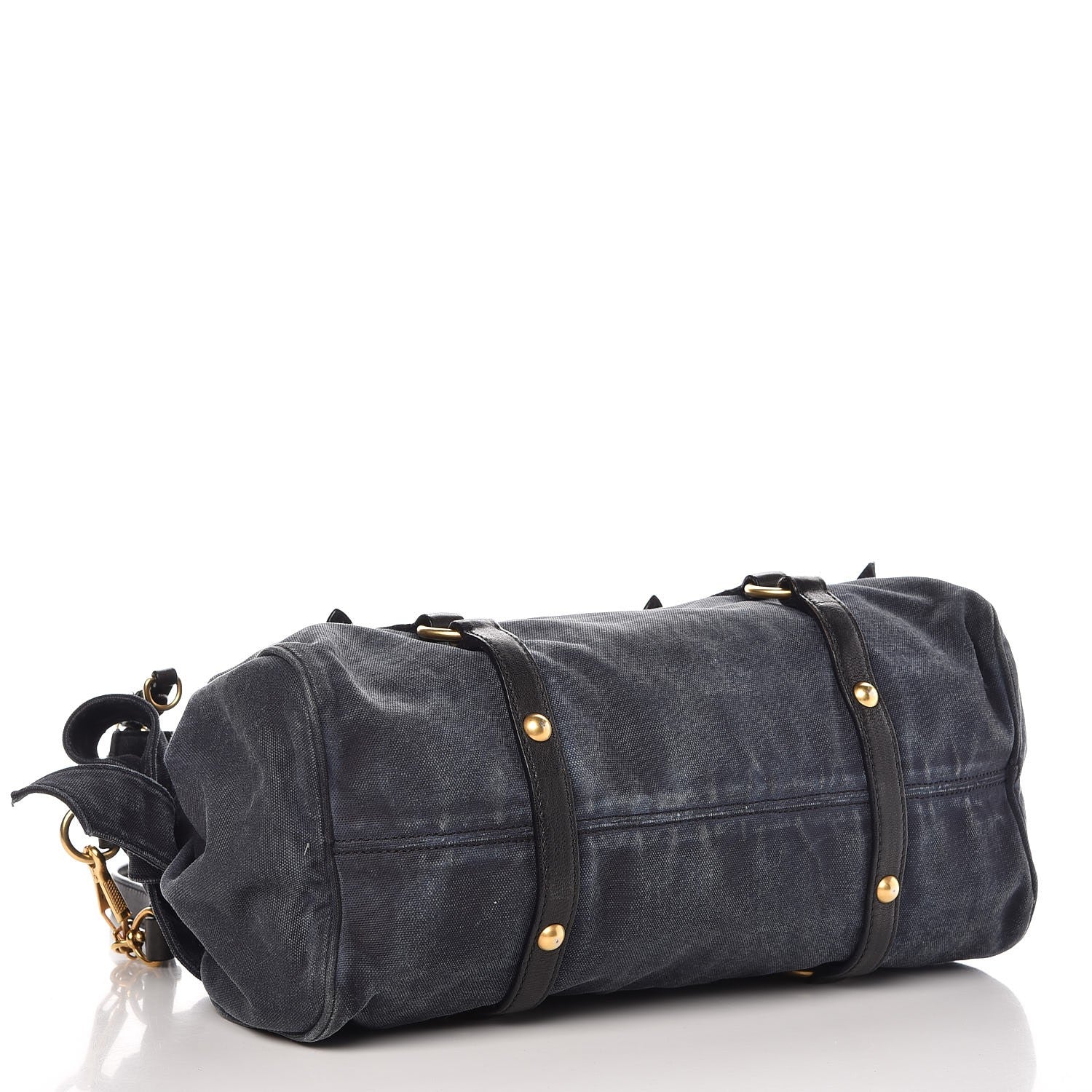 Miu Miu Washed Canvas Canapa Shopping Pattina Tote Bleuette 4 of 11
