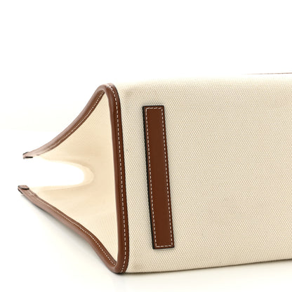 Burberry Canvas Smooth Calfskin Medium Two Tone Freya Tote Brown 8 of 9