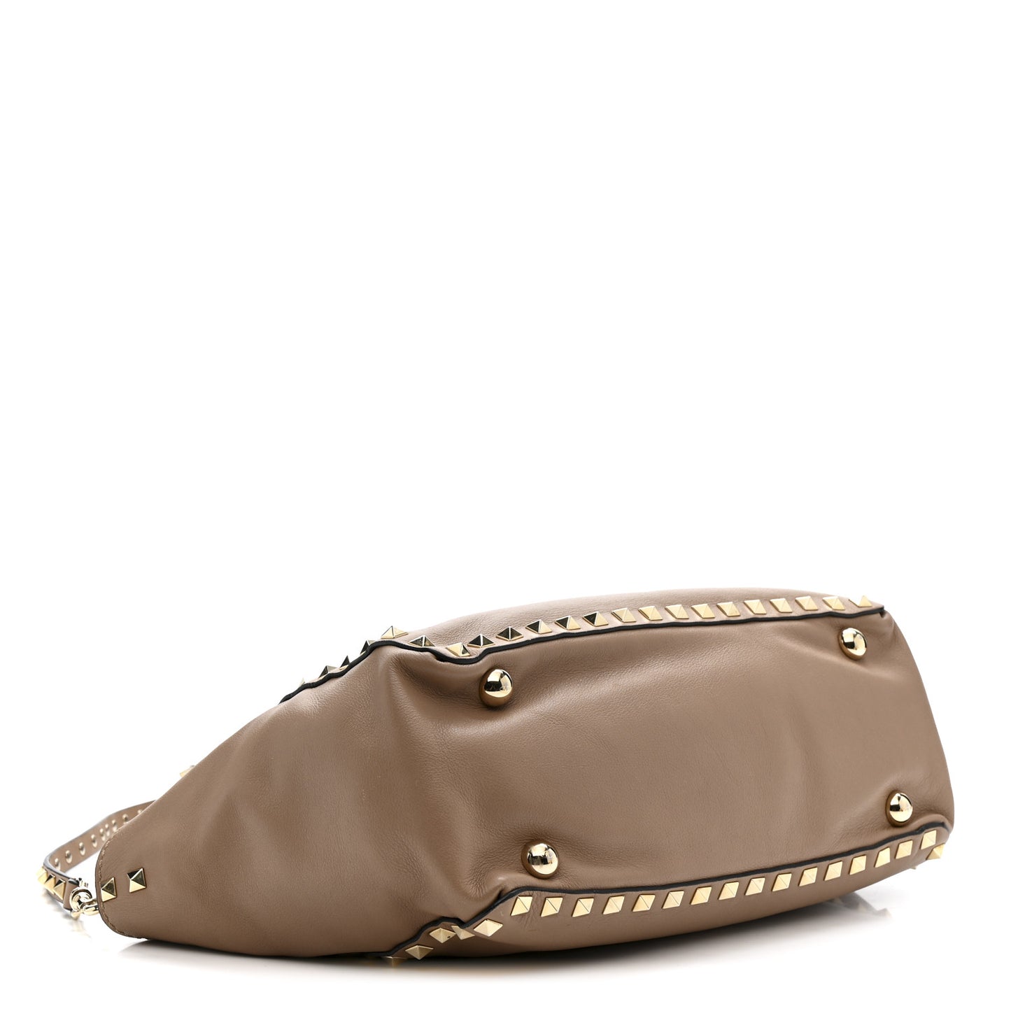 Vitello Small Rockstud Tote Beige