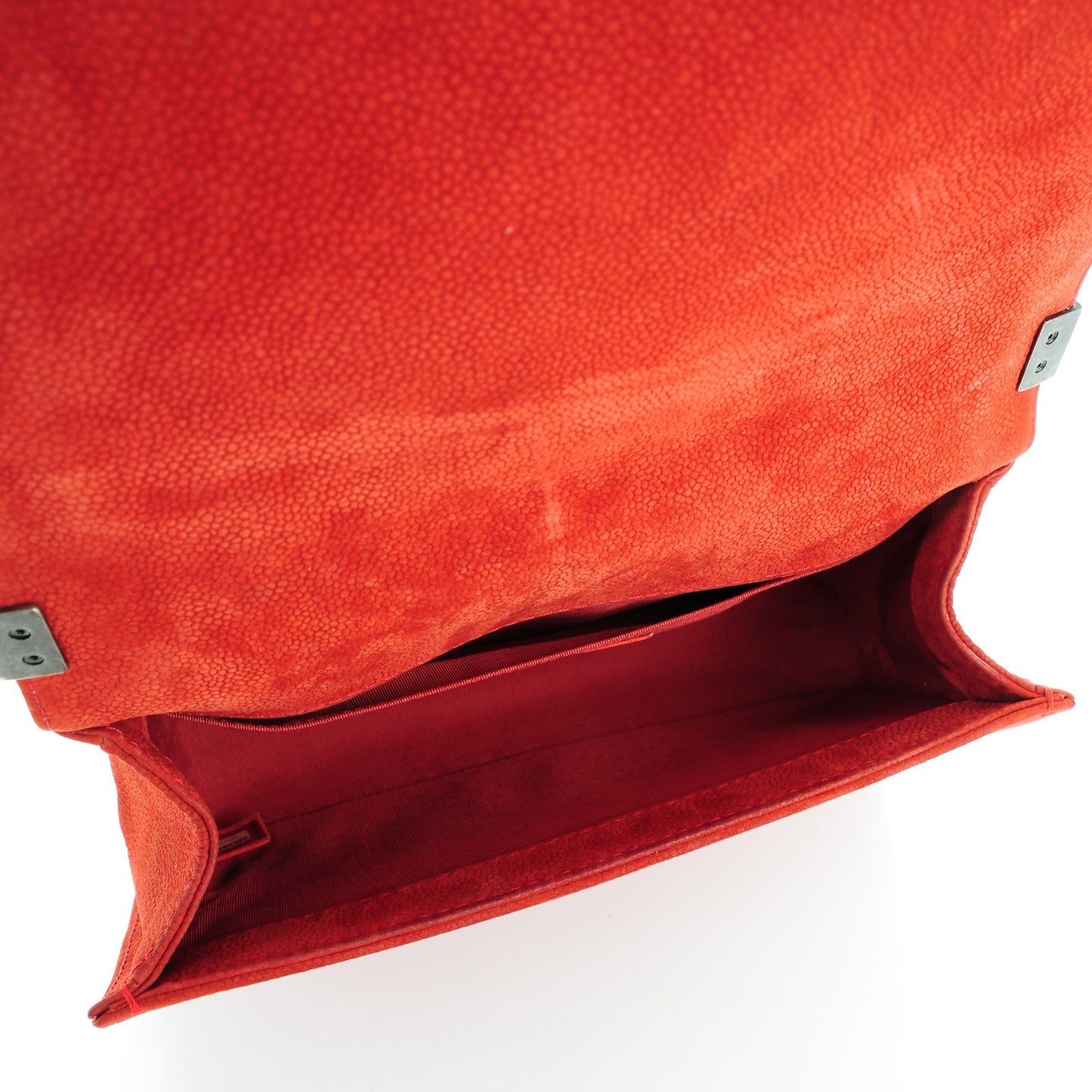 Iridescent Caviar Quilted Medium Boy Flap Dark Orange