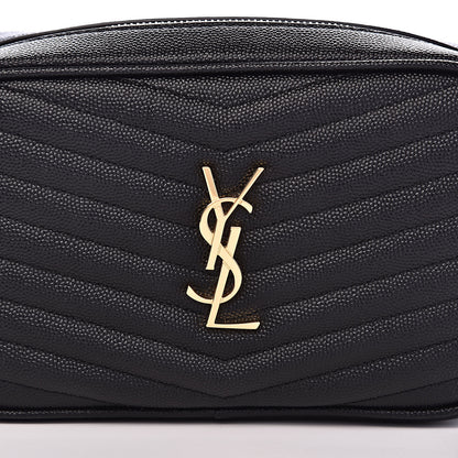 Saint Laurent Grain De Poudre Matelasse Monogram Mini Lou Camera Bag Black 9 of 10