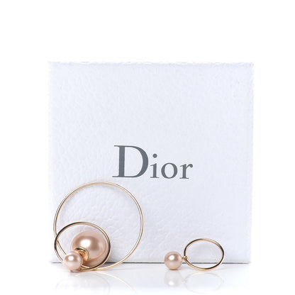 Christian Dior Pearl Mise En Dior Tribal Hoop Earrings Pink 5 of 5