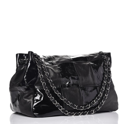 Chanel Lambskin Patent Calfskin Brooklyn Patchwork Flap Black 3 of 8