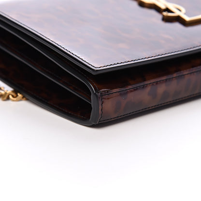 Saint Laurent Patent Chain Wallet Tortoise 7 of 9
