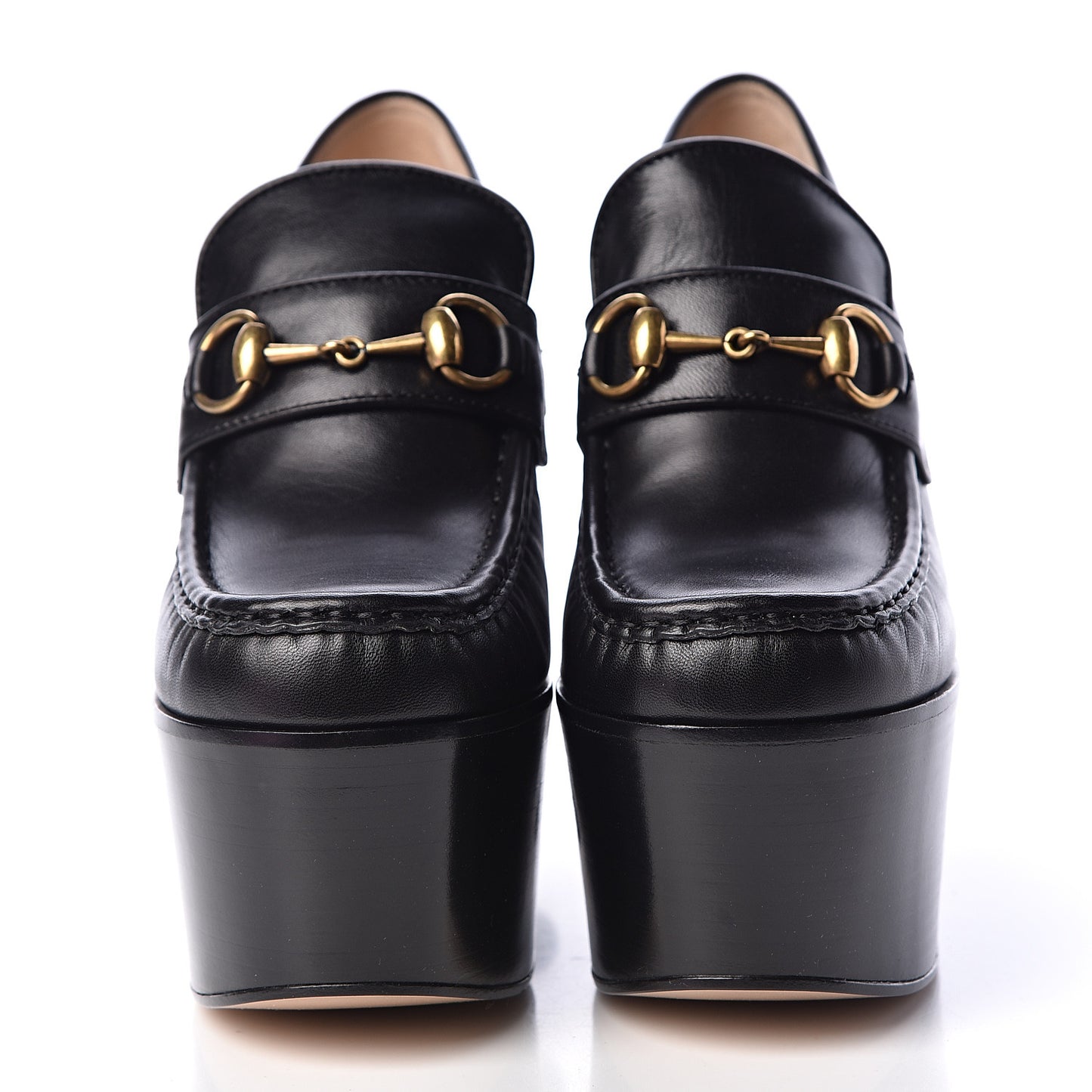 Malaga Kid Pearl Studded Vegas Platform Loafers 37 Black