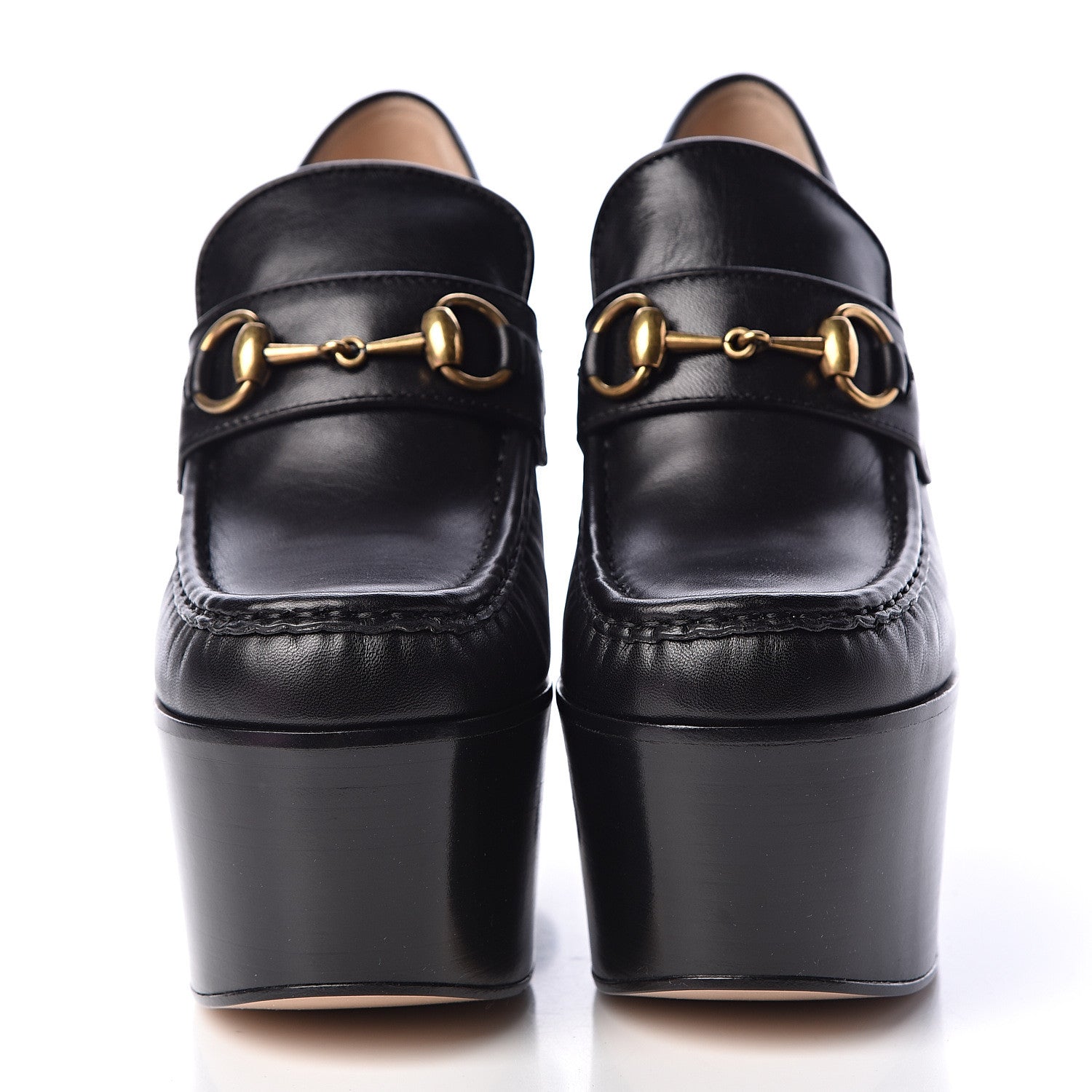 Gucci Malaga Kid Pearl Studded Vegas Platform Loafers 37 Black 2 of 12
