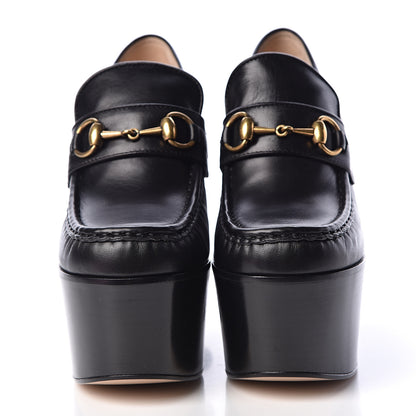 Gucci Malaga Kid Pearl Studded Vegas Platform Loafers 37 Black 2 of 12