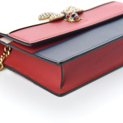 Gucci Calfskin Queen Margaret Chain Wallet Blue Agata Hibiscus Red Mystic White 6 of 8