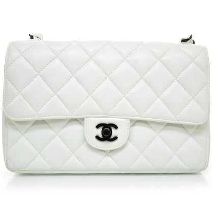 Chanel Lambskin Medium Flap w Bekko Resin Chain White 1 of 5