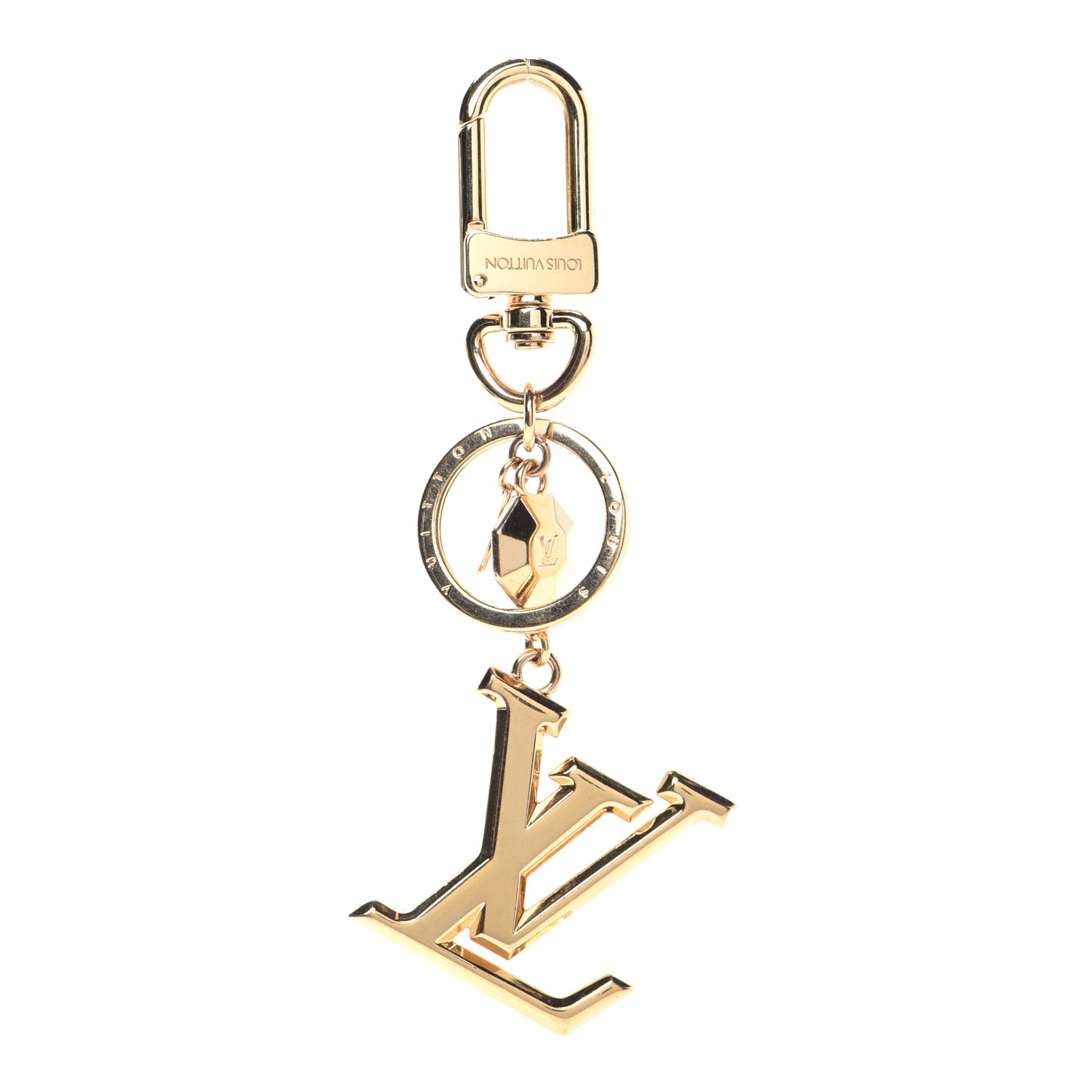 Louis Vuitton LV Facettes Bag Charm Key Holder Gold 1 of 4