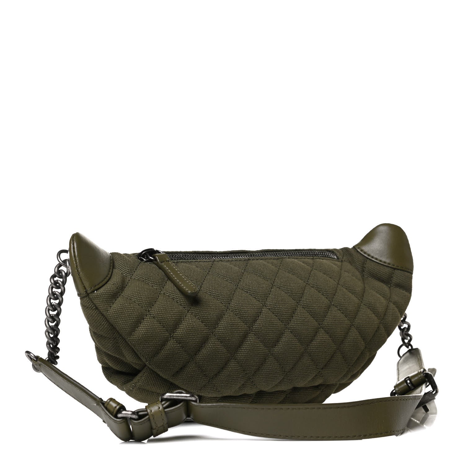 Chanel Canvas Lambskin Quilted Coco Cuba Charms Waist Bag Khaki 3 of 13