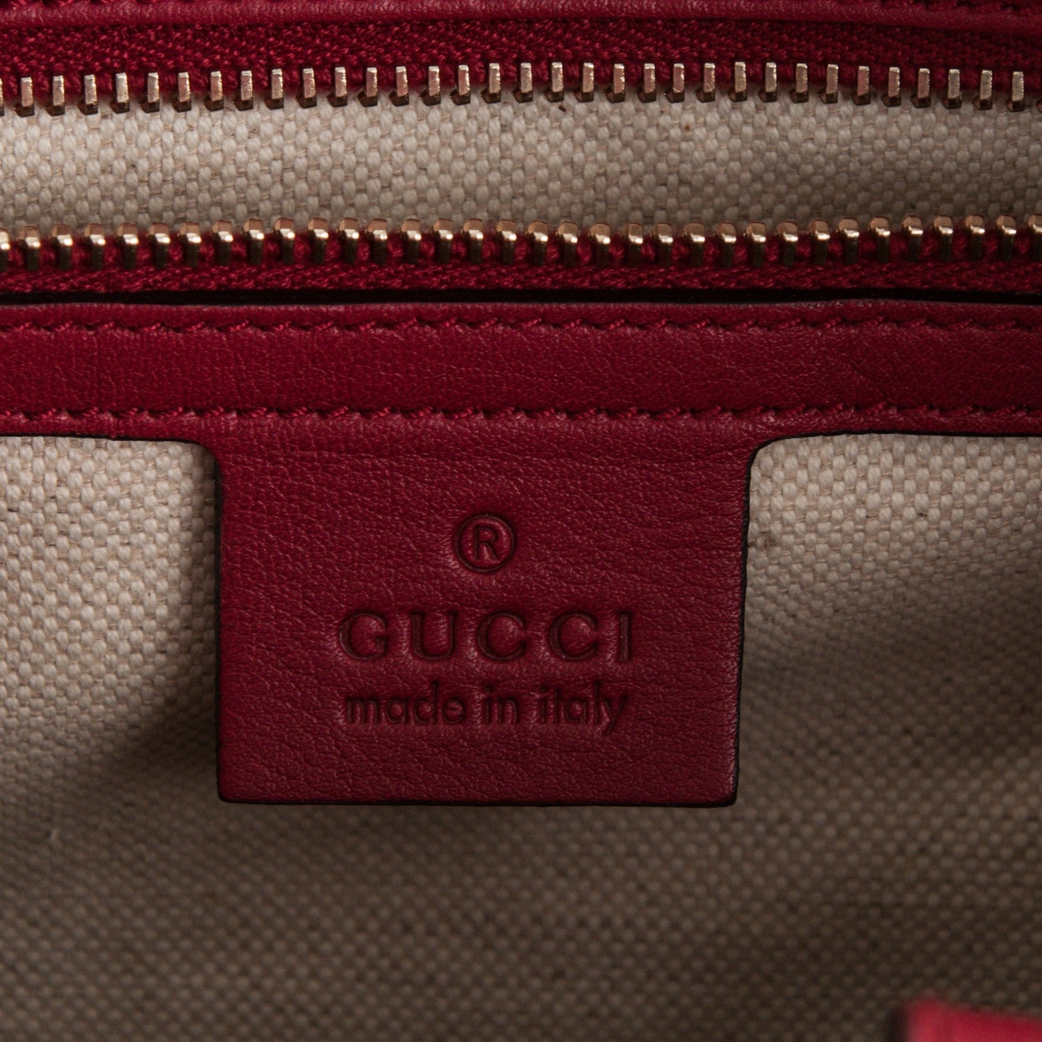 Gucci Calfskin Microguccissima Trim Medium Boston Raspberry Red 6 of 7