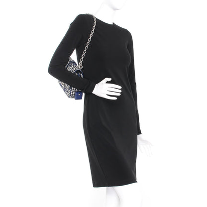 Christian Dior Tweed Medium Miss Dior Flap Black Blue 2 of 6