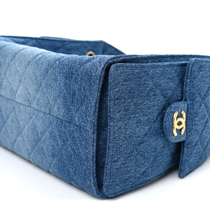 Chanel Washed Denim Quilted Small Chanel 25 Handbag Blue 10 of 11