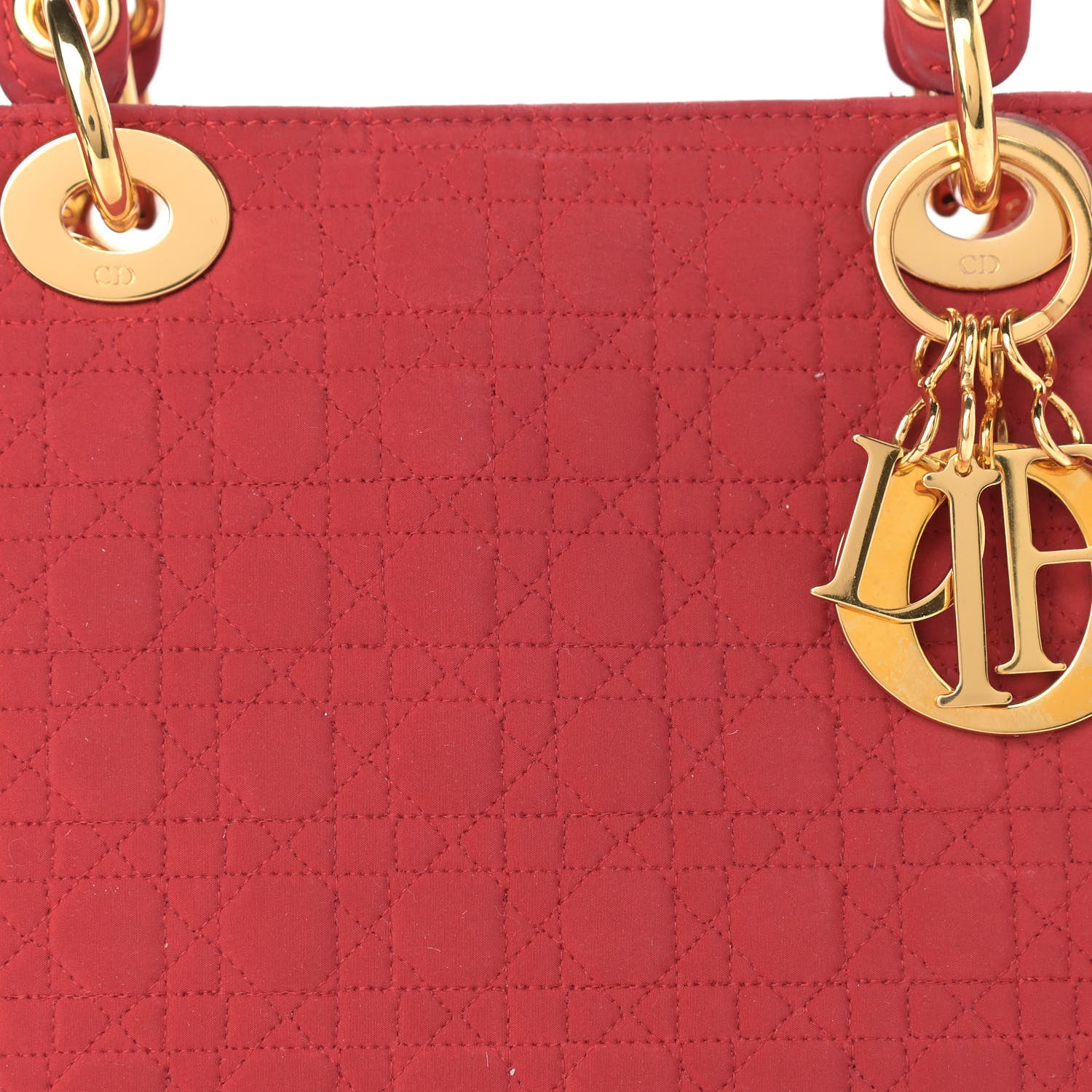 Christian Dior Nylon Cannage Medium Lady Dior Red 8 of 15