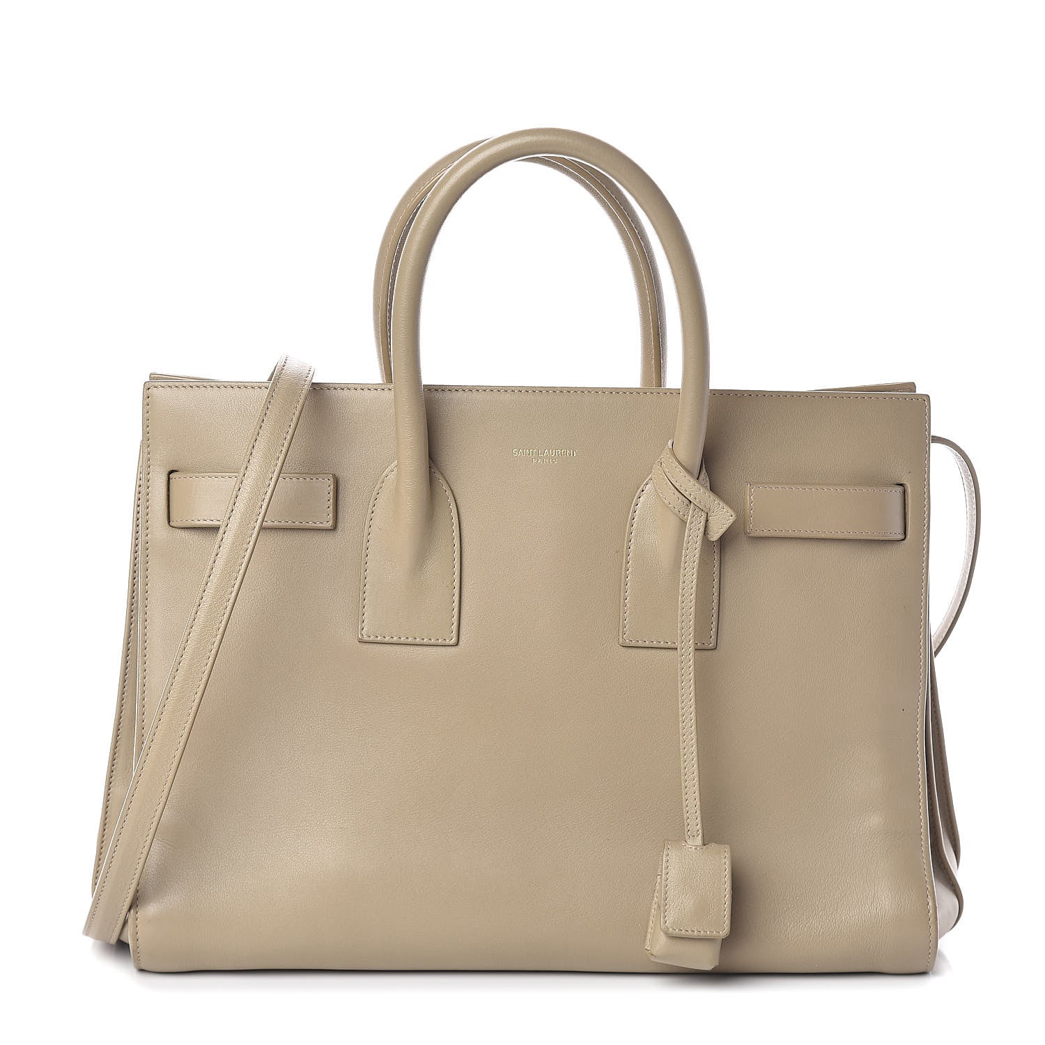 Saint Laurent Grained Calfskin Small Sac De Jour Dark Beige 1 of 11