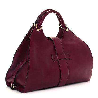 Gucci Calfskin Medium Stirrup Top Handle Bag Burgundy 3 of 19