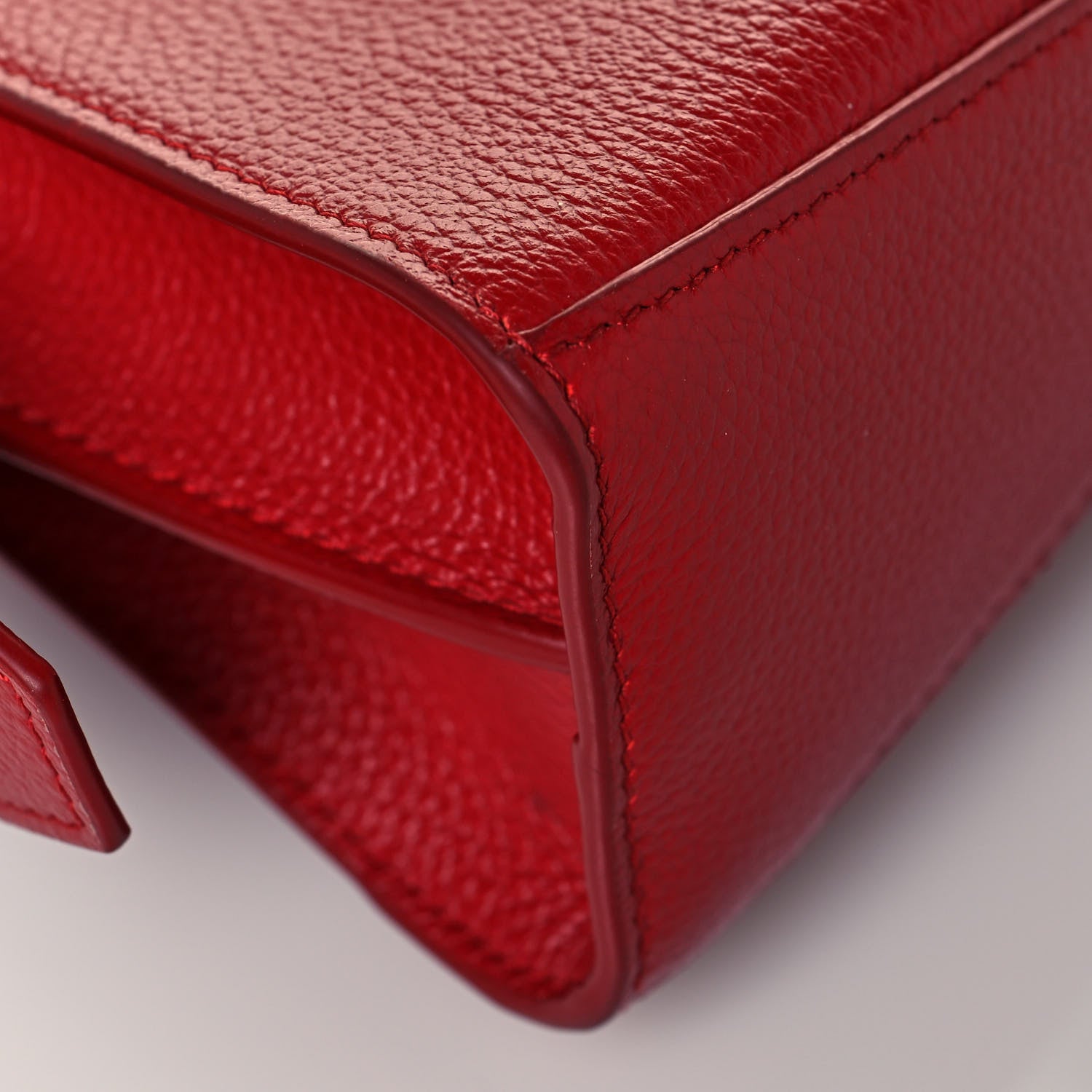 Balenciaga Grained Calfskin Neo Classic Gold Hardware Nano City Crossbody Medium Red 9 of 15