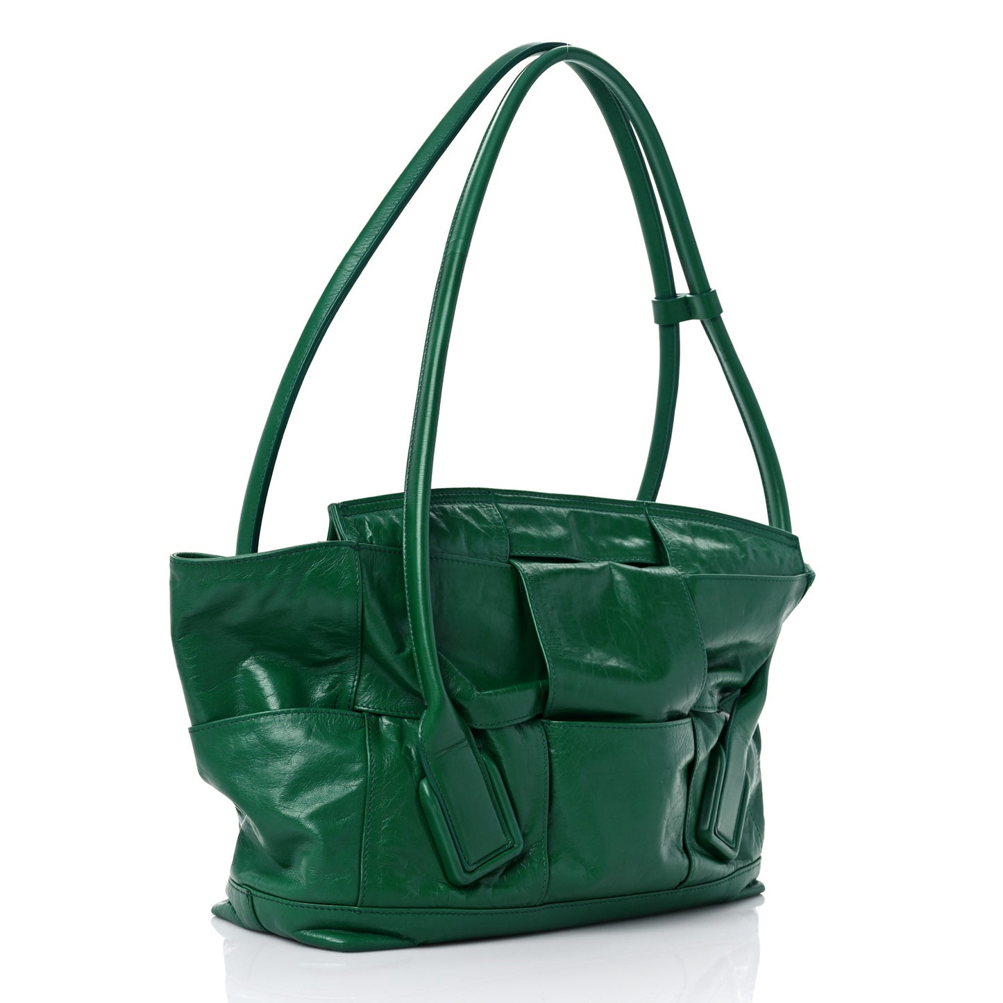 Paper Calfskin Maxi Intrecciato Medium Arco Slouch Racing Green
