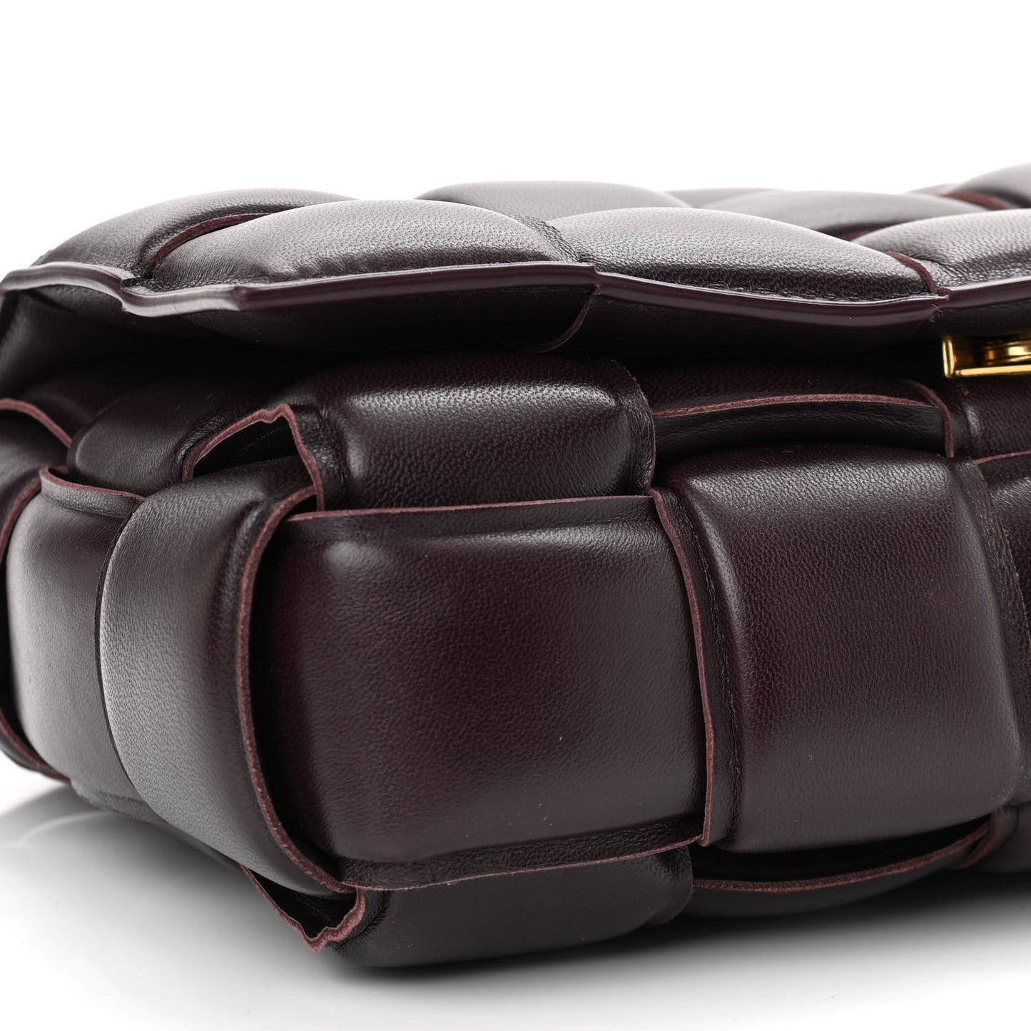 Nappa Maxi Intreccio Padded Cassette Crossbody Bag Grape