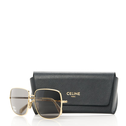 Celine Metal Rhinestone Triomphe Sunglasses Gold Smoke 9 of 9