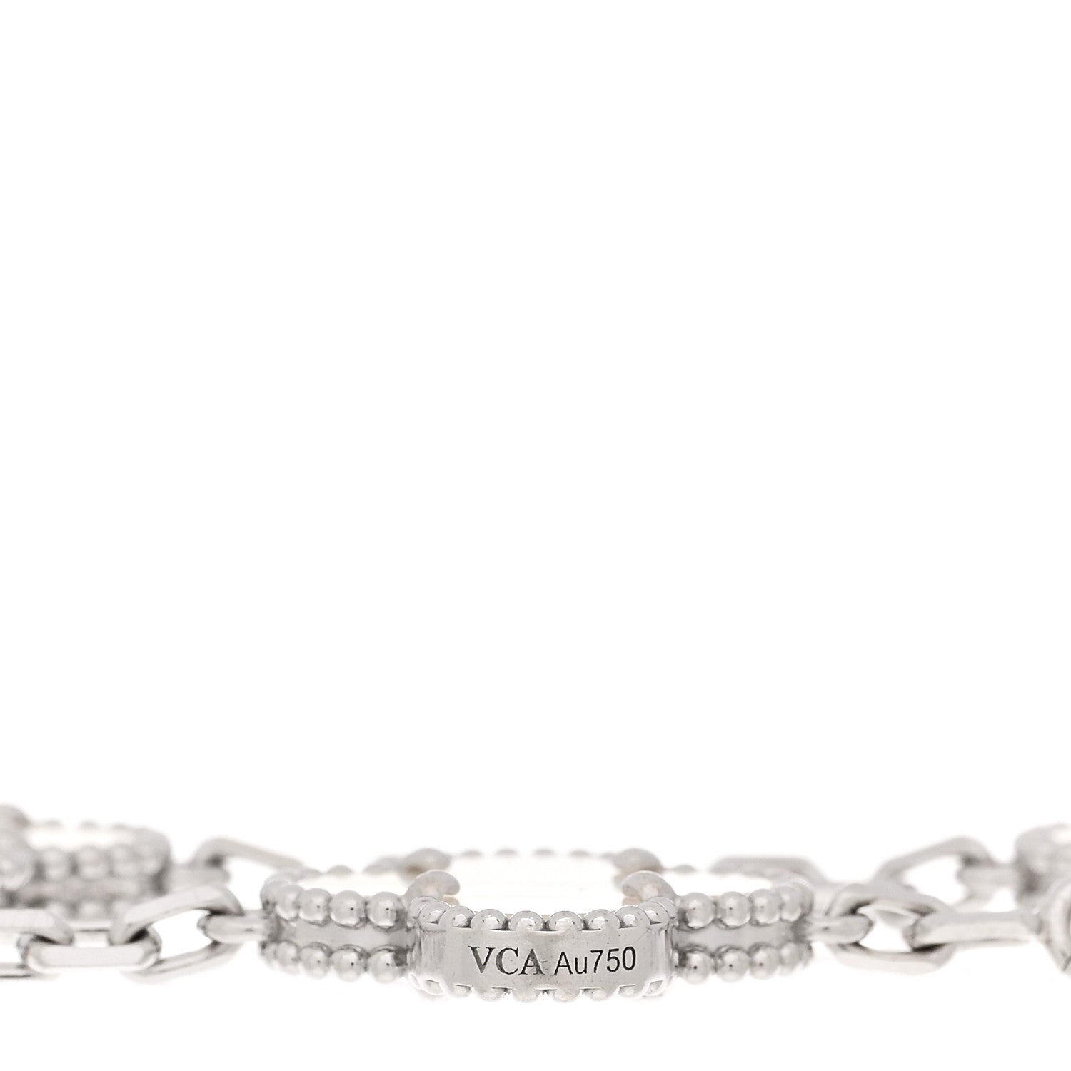 Van Cleef & Arpels 18K White Gold Mother of Pearl 5 Motifs Vintage Alhambra Bracelet 3 of 4
