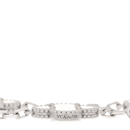Van Cleef & Arpels 18K White Gold Mother of Pearl 5 Motifs Vintage Alhambra Bracelet 3 of 4