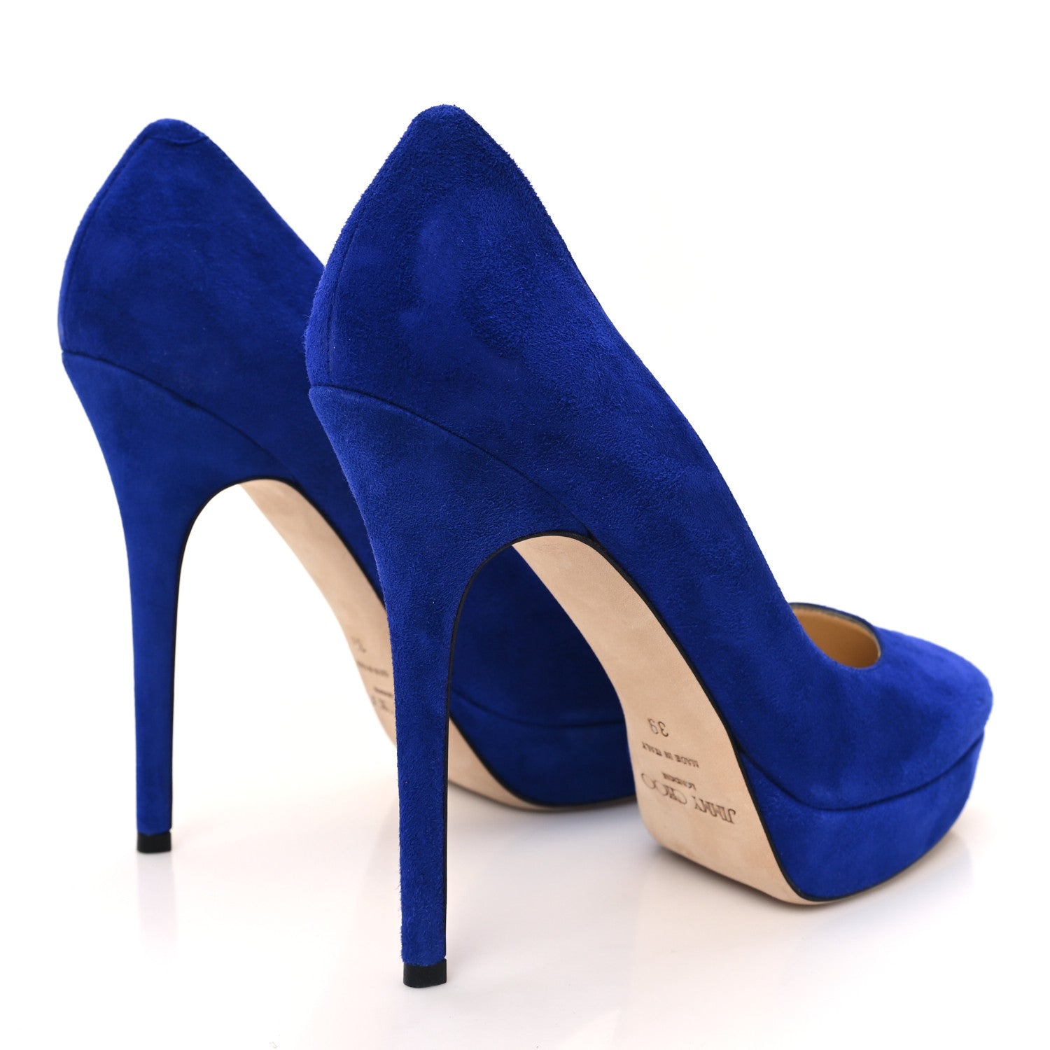 Jimmy Choo Suede 120mm Platform Pumps 38 Electric Blue 5 of 8