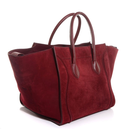 Celine Suede Medium Phantom Luggage Burgundy 3 of 8
