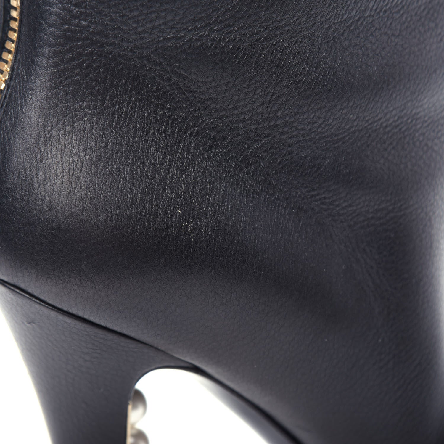 Chanel Calfskin Pearl Knee High Boots 37 Black 12 of 12
