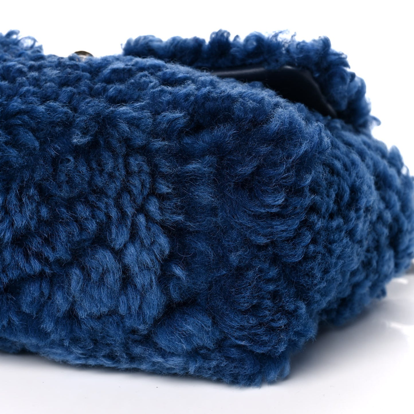 Shearling Sheepskin Large Chanel 19 Flap Blue