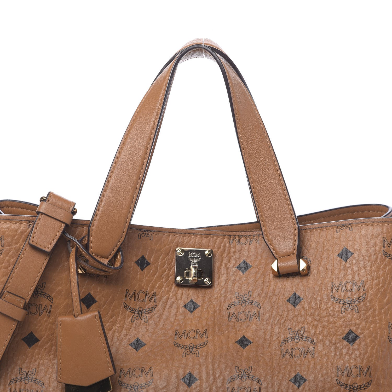 MCM Visetos Large Essential Tote Cognac 11 of 13