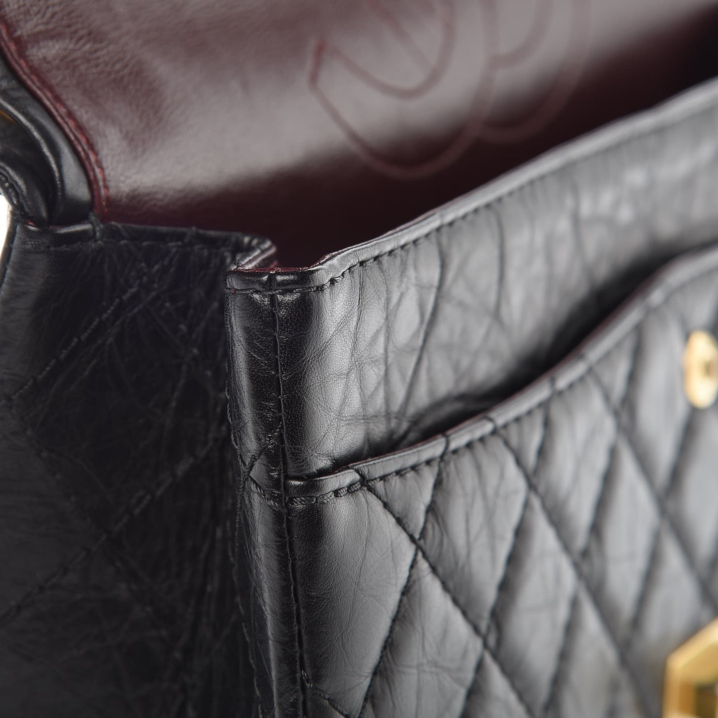 Aged Calfskin Quilted 2.55 Reissue 226 Flap Black