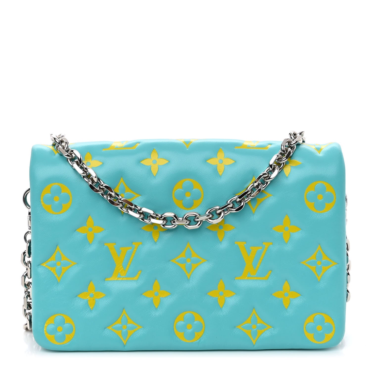 Louis Vuitton Lambskin Embossed Monogram Vuittamins Pochette Coussin Menthe Jaune 1 of 11