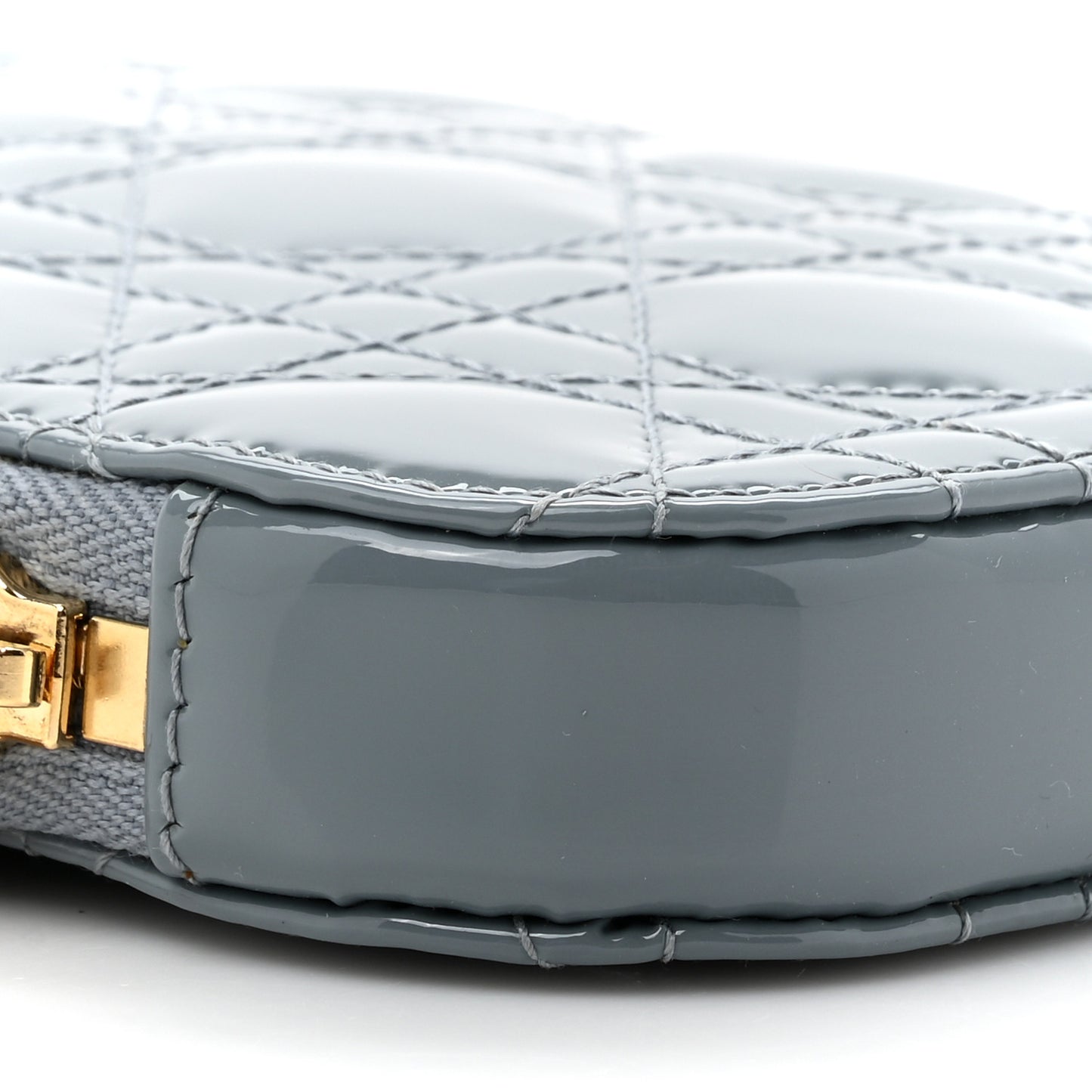 Patent Cannage Lady Dior Phone Holder Bracing Blue