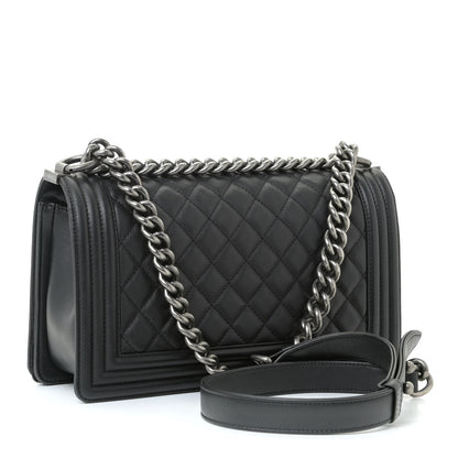 Chanel Calfskin Quilted Medium Boy Flap Black 4 of 18