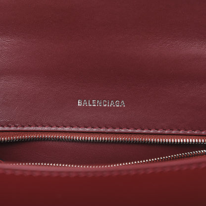 Balenciaga Shiny Box Calfskin Small Hourglass Top Handle Bag Dark Red 6 of 10