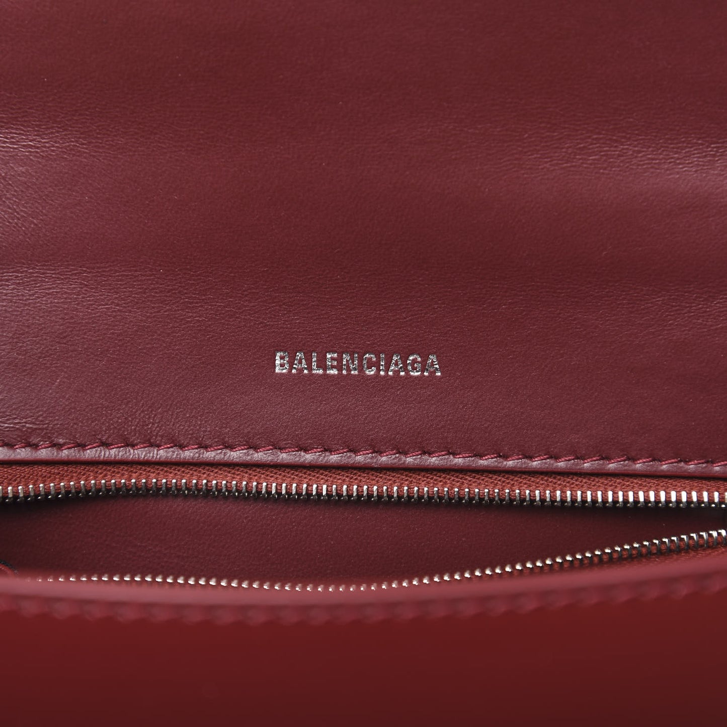 Shiny Box Calfskin Small Hourglass Top Handle Bag Dark Red