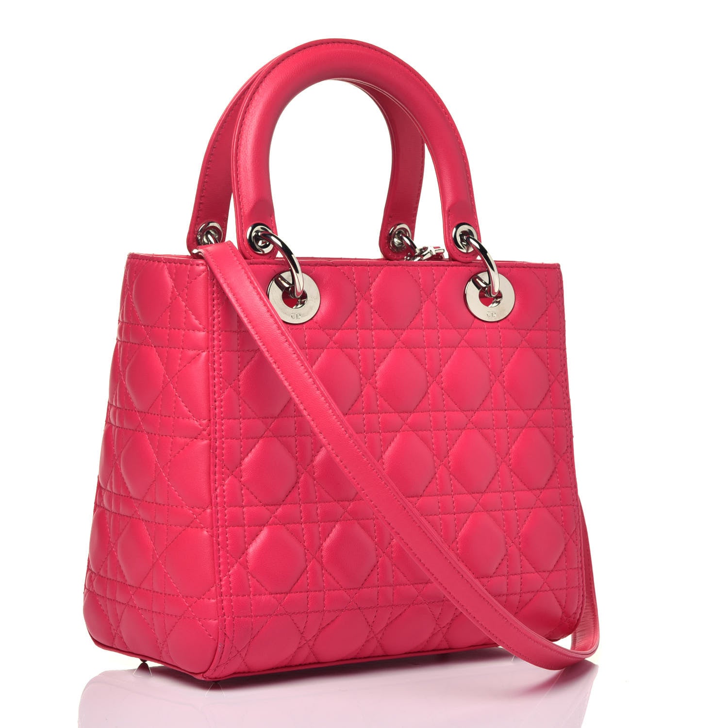 Christian Dior Lambskin Cannage Medium Lady Dior Pink 4 of 10