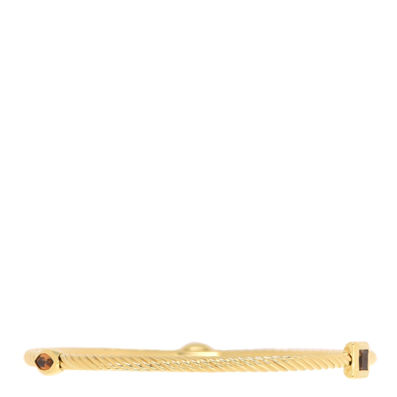 David Yurman 18K Yellow Gold Citrine Cable Classics Bangle Bracelet 3 of 4