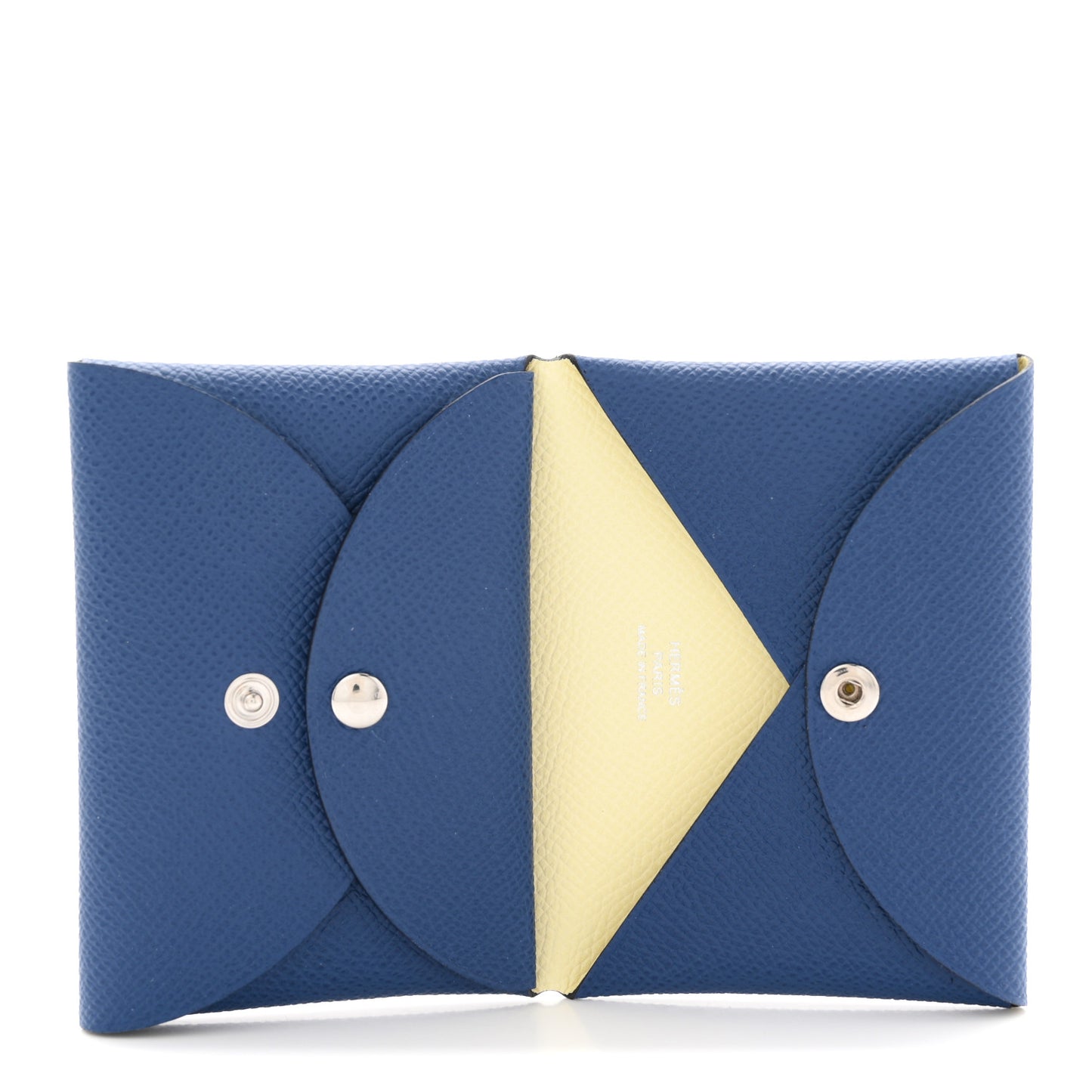 Epsom Verso Calvi Duo Card Case Bleu Tie Jaune Milton