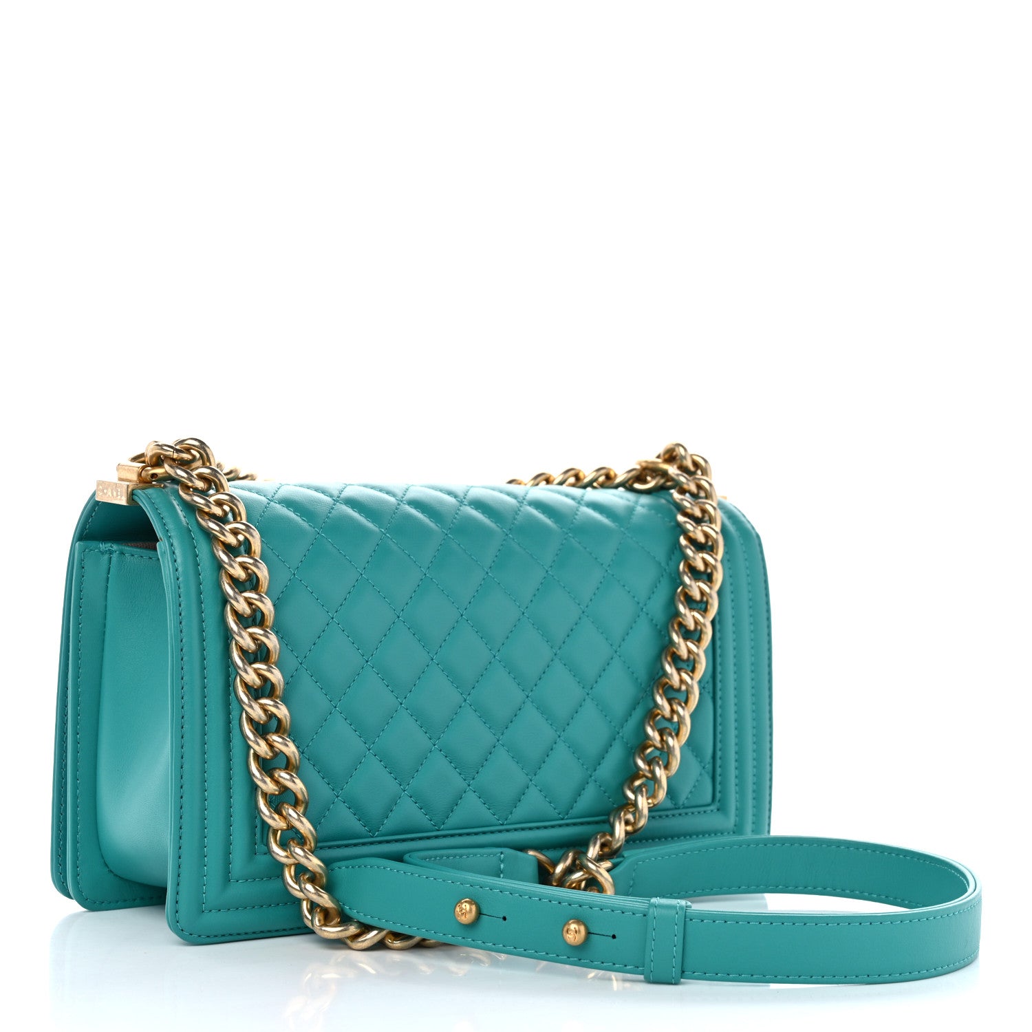 Chanel Calfskin Quilted Medium Boy Flap Turquoise 3 of 10