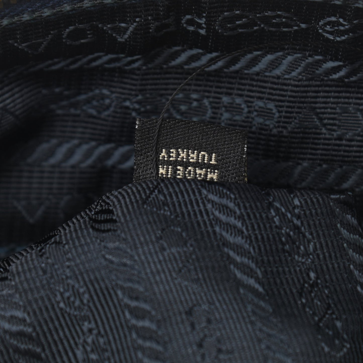 Tessuto Nylon Jacquard Logo Shoulder Bag Denim