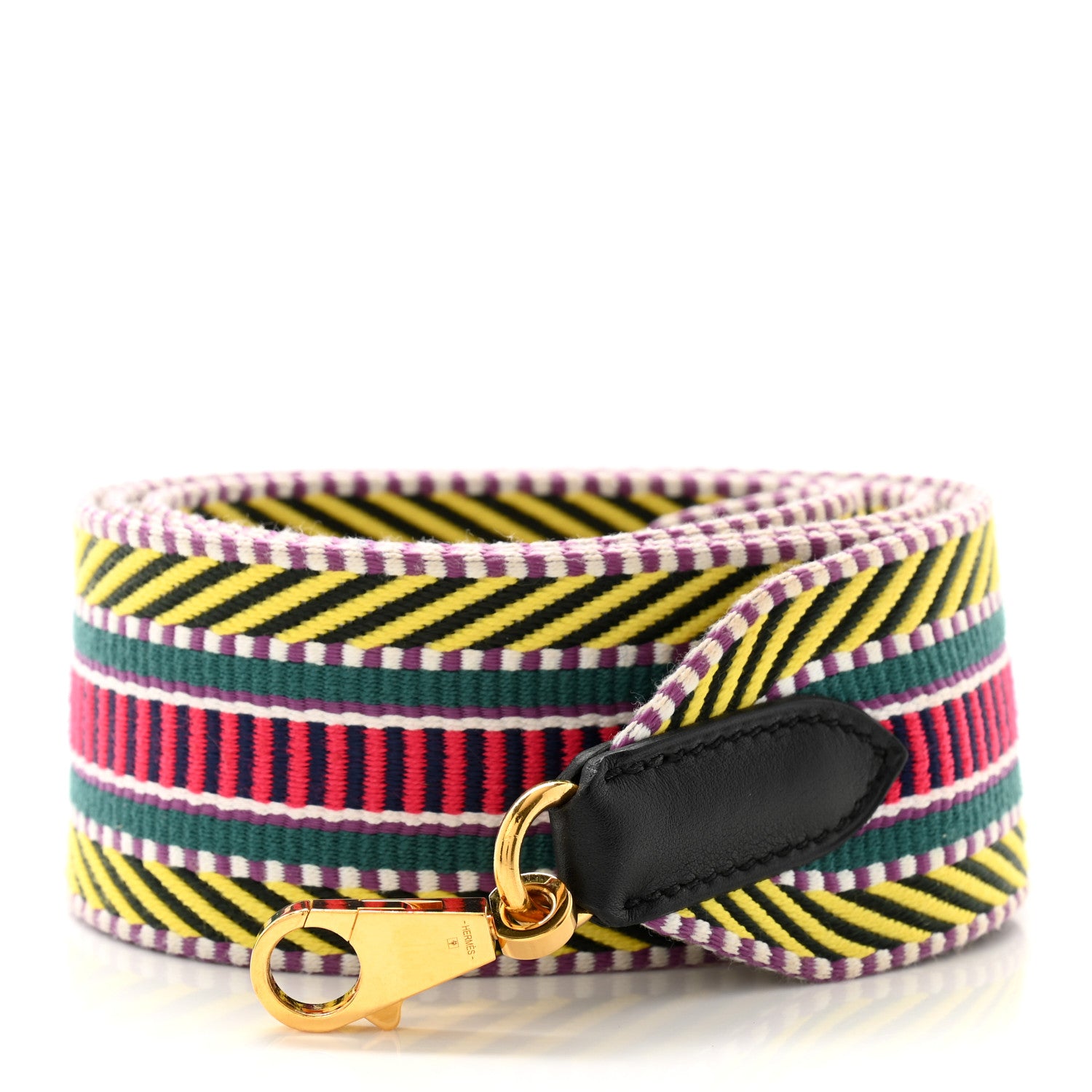 Hermes Toile Swift 50mm Sangle Cavale Shoulder Strap Multicolor Black 1 of 5
