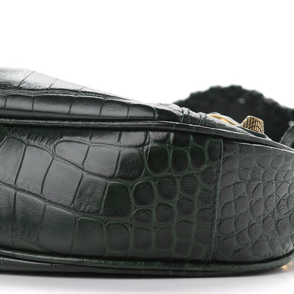 Balenciaga Extra Supple Calfskin Crocodile Embossed Le Cagole Shoulder Bag XS Forest Green 9 of 9
