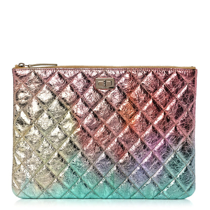 Chanel Metallic Goatskin Quilted Medium 2.55 Reissue Cosmetic Case Multicolor 1 of 12