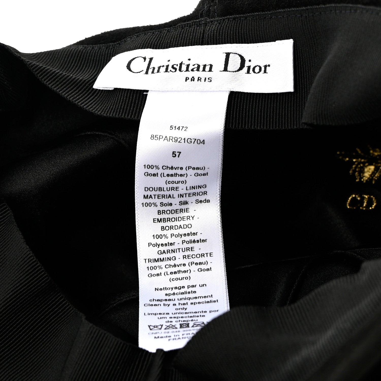 Christian Dior Suede Arty Beret Cap 57 Black 8 of 11