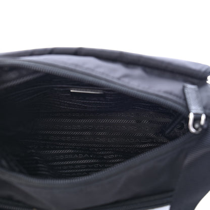 Prada Nylon Vela Saffiano Single Buckle Messenger Shoulder Bag Black 5 of 8