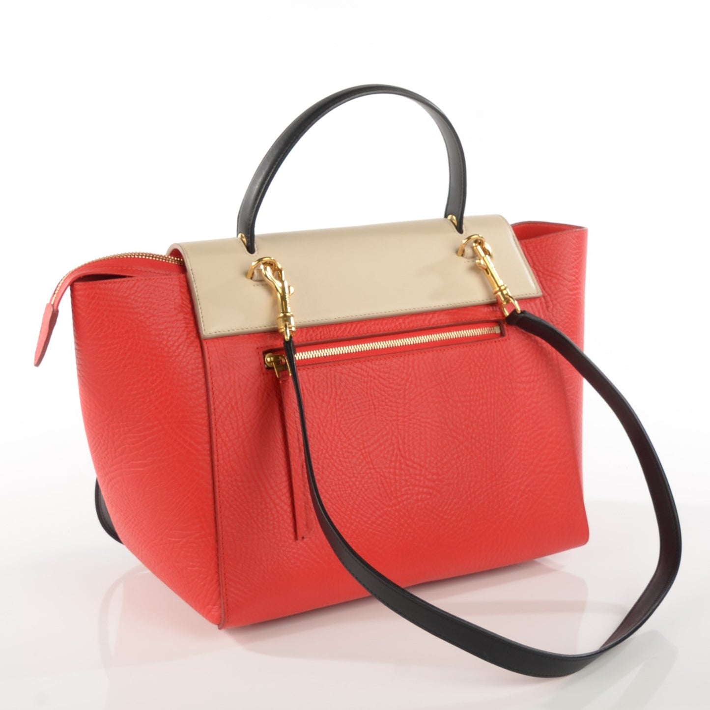 Grained Calfskin Small Belt Bag Vermillion