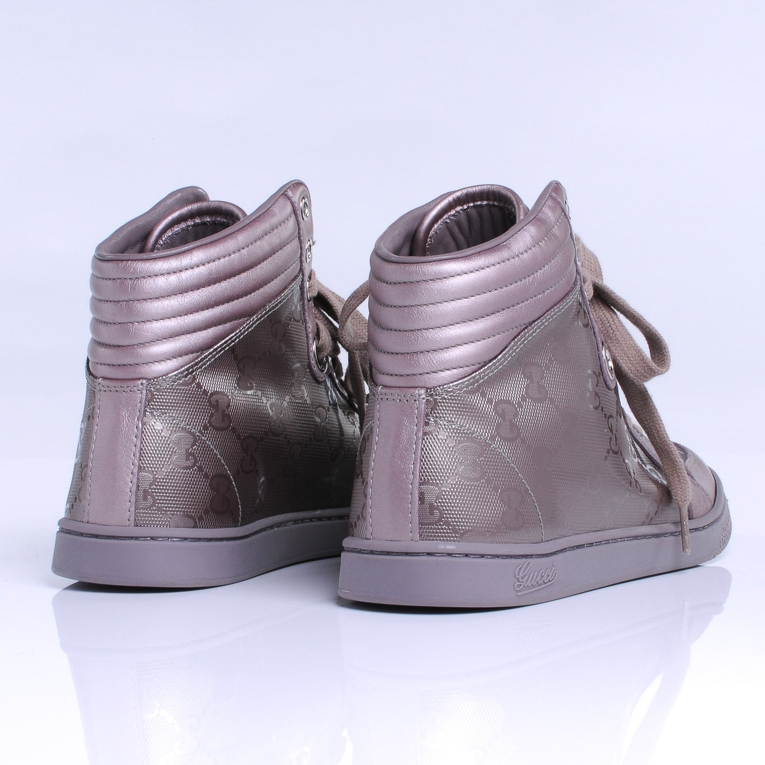 Gucci Imprime Monogram Coda High Top Sneakers 36.5 Mauve 2 of 7